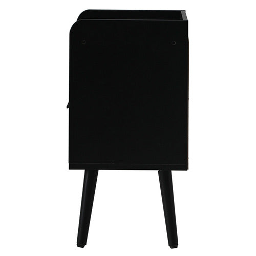 LIVING FUSION BLACK REO BEDSIDE TABLE