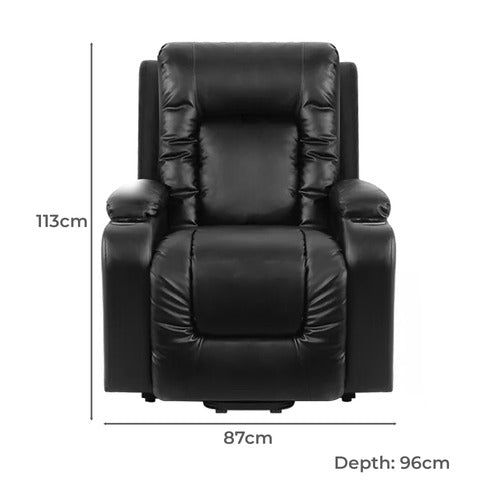 HOXTON ROOM POLO FAUX LEATHER HEATED MASSAGE RECLINER CHAIR