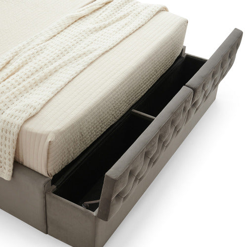 SOUTHERN STYLERS BLAISE UPHOLSTERED BED FRAME WITH STORAGE