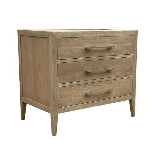 HAMILTON FURNITURE BLANCHARD OAK WOOD 3 DRAWER BEDSIDE TABLE