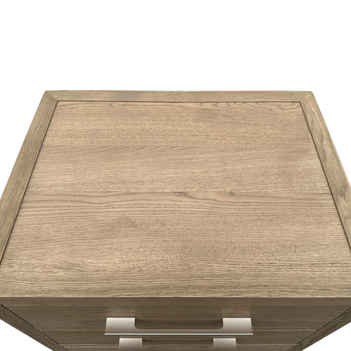 HAMILTON FURNITURE BLANCHARD OAK WOOD 3 DRAWER BEDSIDE TABLE