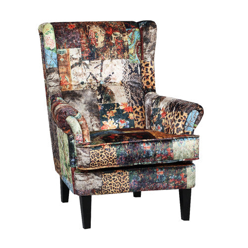 BY DESIGNS BLISS VELVET WINGBACK ARMCHAIR