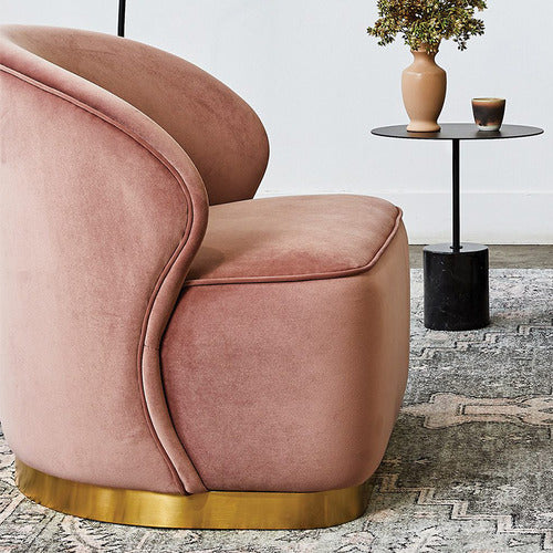 BROOKLYN AND BELLA BLUSH EOGNAGH VELVET ACCENT CHAIR