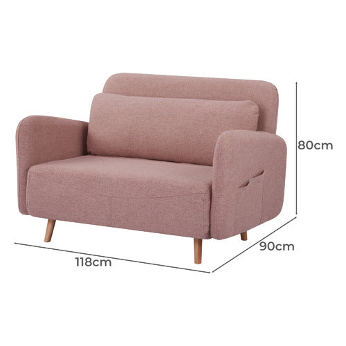 PALMGROVE LANE BLUSH LIAM UPHOLSTERED SOFA BED