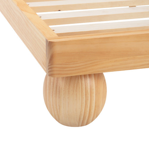 BOBBLE PINE WOOD BED FRAME