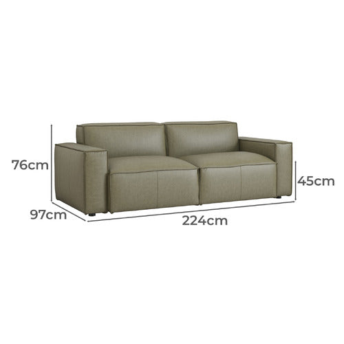 BOULDER 3 SEATER GENUINE LEATHER SOFA