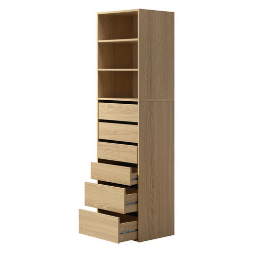 LIVING FUSION NATURAL CASSANDRA 6 DRAWER 3 SHELF WARDROBE