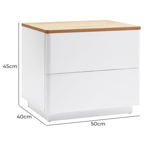 BRIANNA 2 DRAWER BEDSIDE TABLE