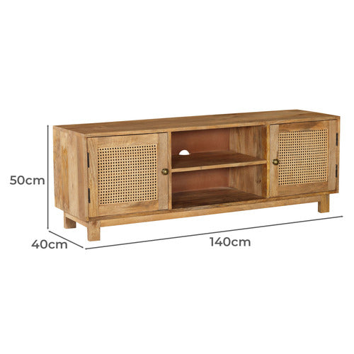 HOME & LIFESTYLE BRIAR 2 DOOR MANGO WOOD TV UNIT