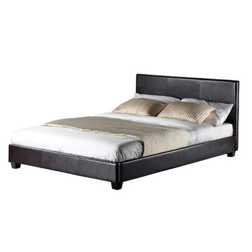 RAWSON & CO BROWN COMO PU LEATHER BED FRAME