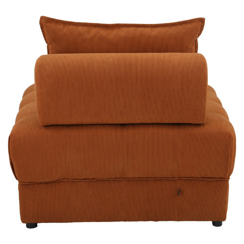 LIVING FUSION BETTINA CORDUROY VELVET ARMLESS LOUNGE CHAIR