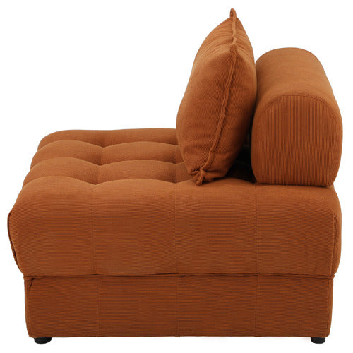 LIVING FUSION BETTINA CORDUROY VELVET ARMLESS LOUNGE CHAIR