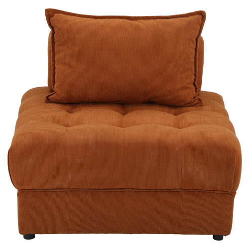 LIVING FUSION BETTINA CORDUROY VELVET ARMLESS LOUNGE CHAIR