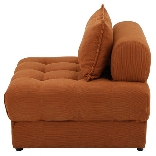 LIVING FUSION BETTINA CORDUROY VELVET ARMLESS LOUNGE CHAIRS (SET OF 2)
