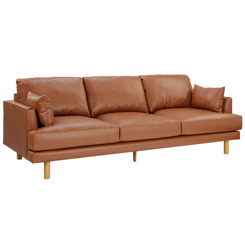 BUNGALOW PREMIUM 3 SEATER FAUX LEATHER SOFA