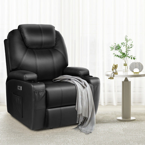 HOXTON ROOM BURKE PU LEATHER RECLINER ARMCHAIR