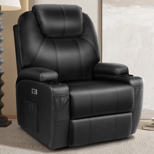 HOXTON ROOM BURKE PU LEATHER RECLINER ARMCHAIR