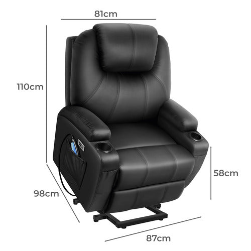 HOXTON ROOM BURKE PU LEATHER RECLINER ARMCHAIR