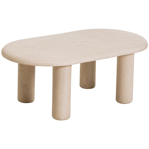 BYRON TRAVERTINE-LOOK OUTDOOR COFFEE TABLE
