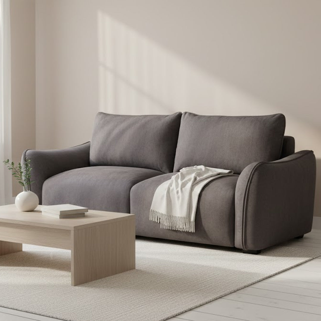 CARMELLO FABRIC 3 SEATER SOFA DARK GREY