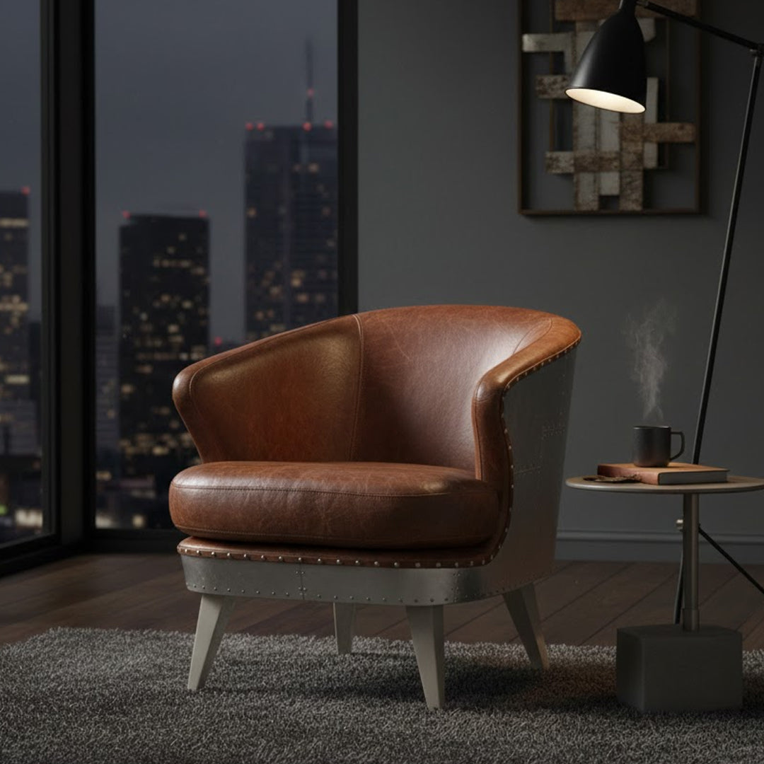 CHARTWELL HOME AKIRA LEATHER ARMCHAIR