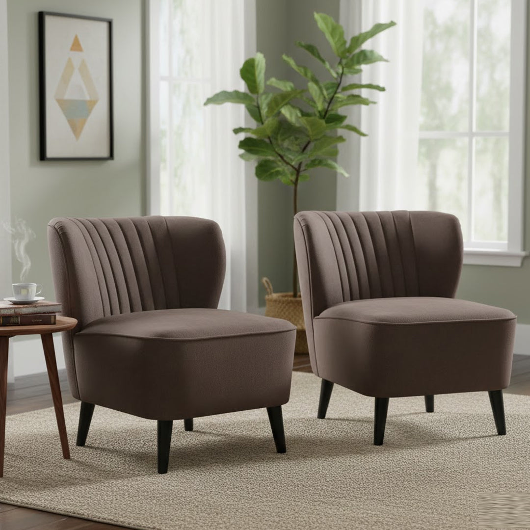 CLASSIC DESIGN LIVING ROSIE CHENILLE ARMCHAIRS (SET OF 2)