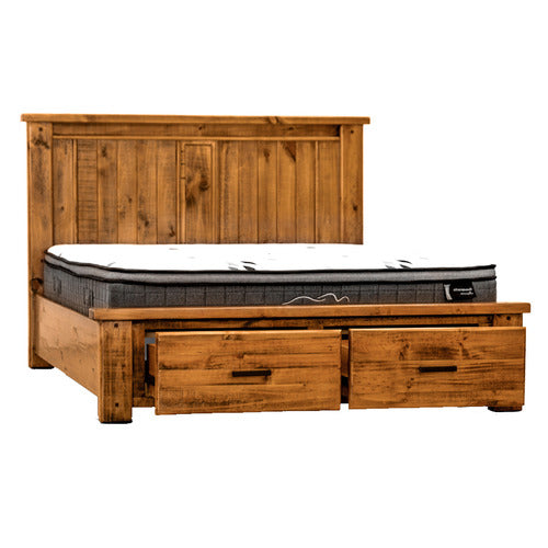 LEGACY FURNITURE NILES PINE WOOD BED WITH STORAGE