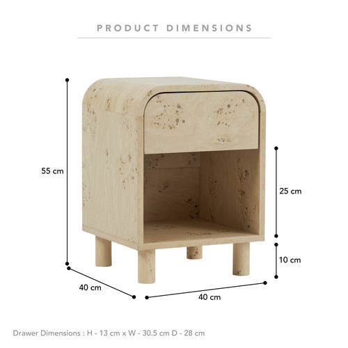 MADDISON LANE CALEB BEDSIDE TABLE