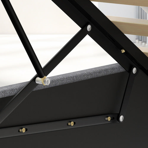 HOXTON ROOM CALEDON UPHOLSTERED GAS LIFT STORAGE BED WITH LED