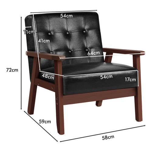 HOXTON ROOM CALLUM FAUX LEATHER ARMCHAIR