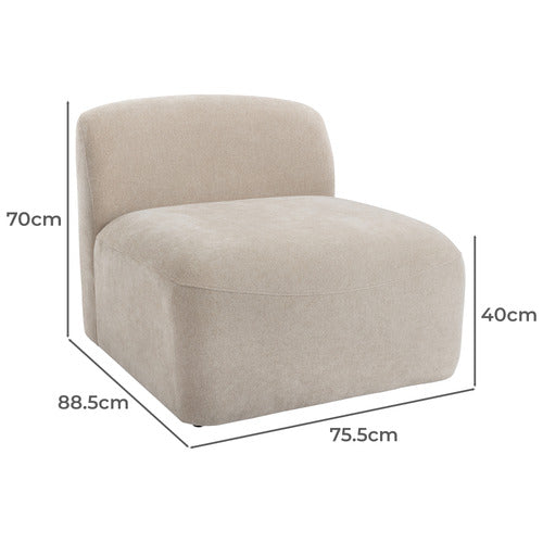 CAMI CHENILLE ARMLESS LOUNGE CHAIR