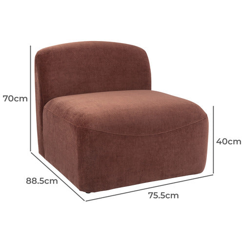 CAMI CHENILLE ARMLESS LOUNGE CHAIR