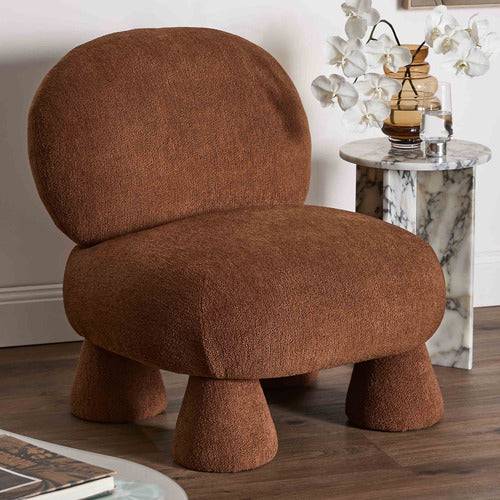 CARAMEL BARNEY BOUCLE ACCENT CHAIR