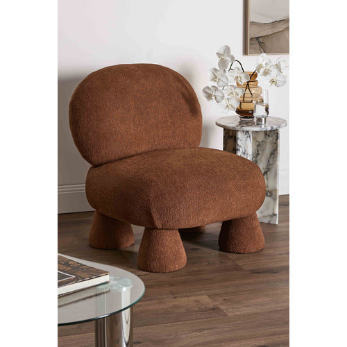 CARAMEL BARNEY BOUCLE ACCENT CHAIR