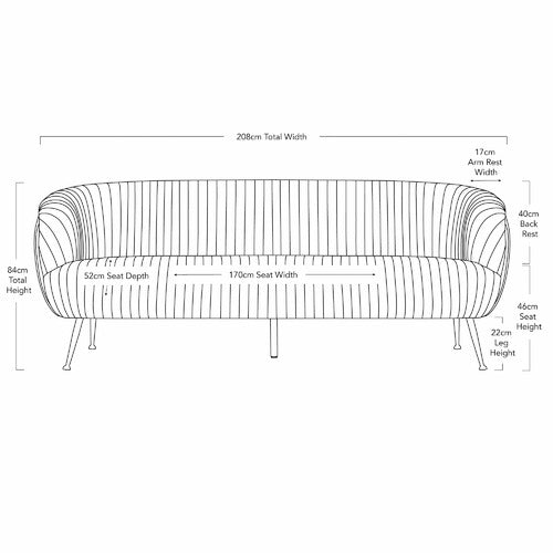 BROOKLYN AND BELLA CARDIFF 3 SEATER VELVET SOFA