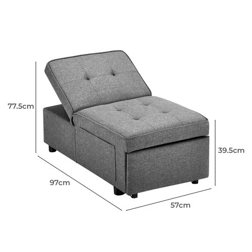 LIVING FUSION CARIBOU UPHOLSTERED SINGLE SOFA BED