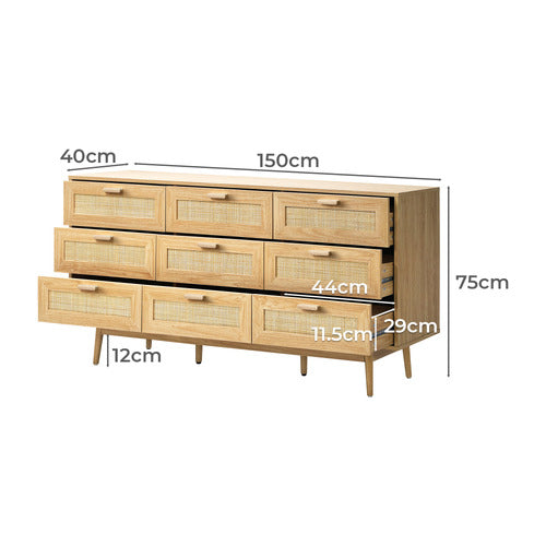 LIVING FUSION HOLLY 9 DRAWER CHEST