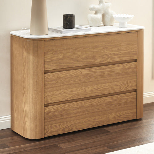 CARLTON FAUX MARBLE 3 DRAWER CHEST