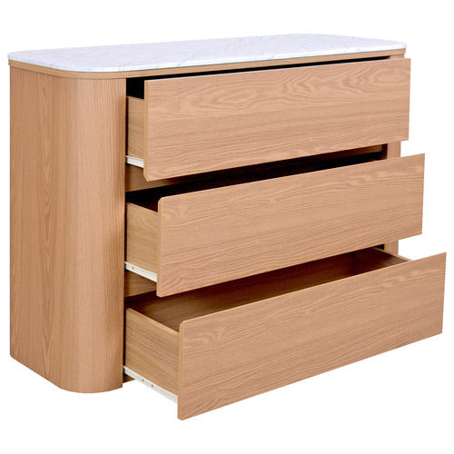 CARLTON FAUX MARBLE 3 DRAWER CHEST