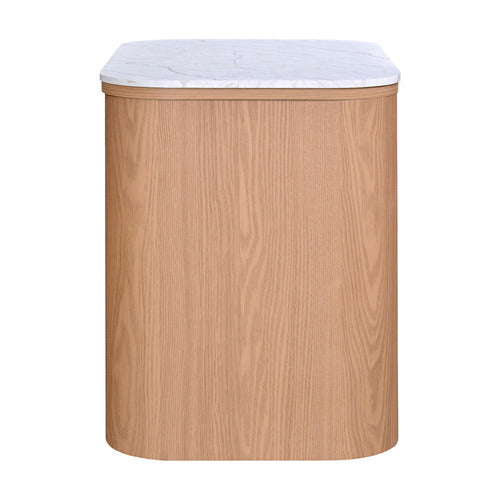 CARLTON FAUX MARBLE BEDSIDE TABLE