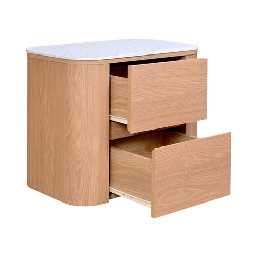 CARLTON FAUX MARBLE BEDSIDE TABLE