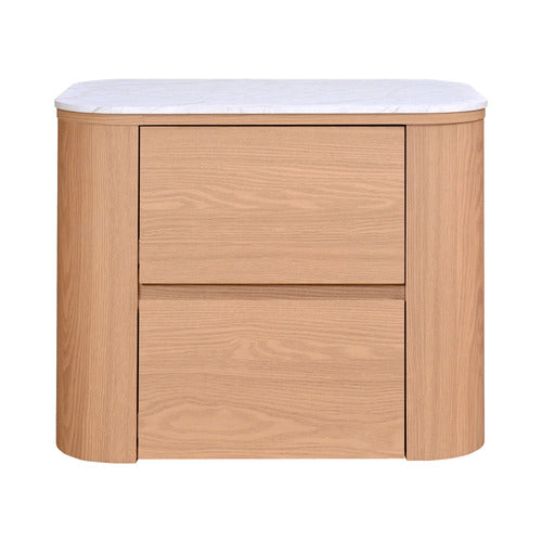 CARLTON FAUX MARBLE BEDSIDE TABLE