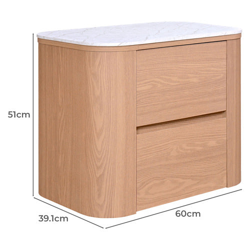 CARLTON FAUX MARBLE BEDSIDE TABLE
