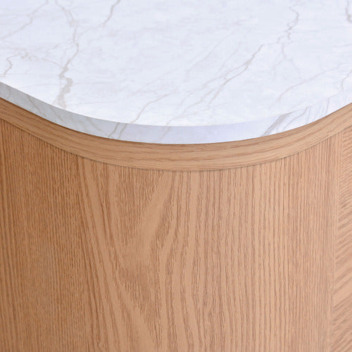CARLTON FAUX MARBLE BEDSIDE TABLE