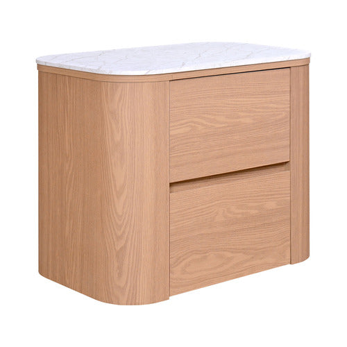 CARLTON FAUX MARBLE BEDSIDE TABLE