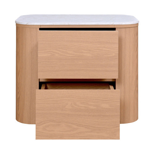 CARLTON FAUX MARBLE BEDSIDE TABLE