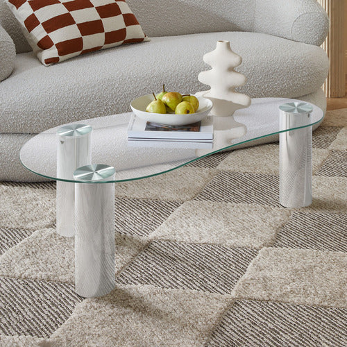 CARLY CURVED GLASS COFFEE TABLE