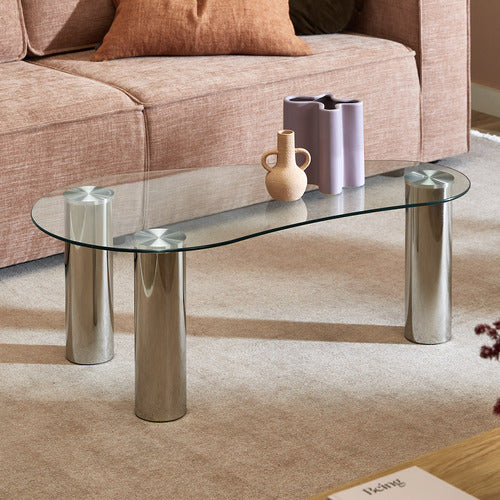 CARLY CURVED GLASS COFFEE TABLE