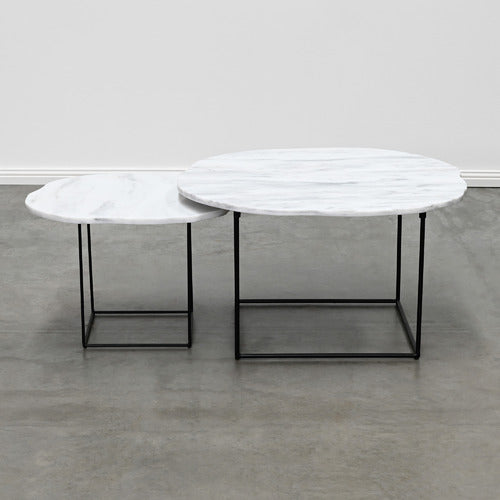 BROOKLYN AND BELLA CARMELLA 80CM MARBLE COFFEE TABLE