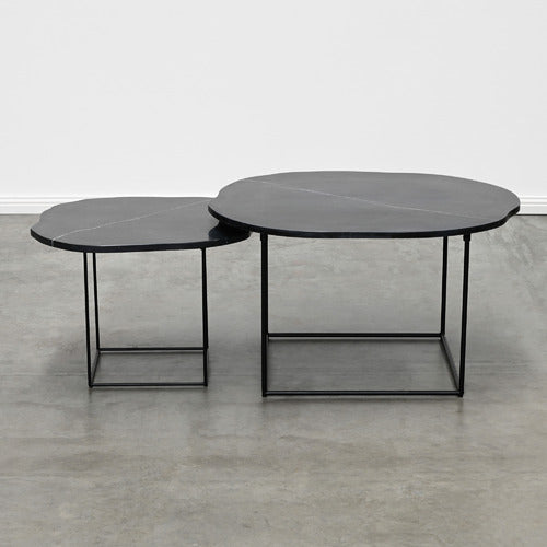 BROOKLYN AND BELLA CARMELLA 80CM MARBLE COFFEE TABLE